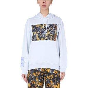 MCQ Graphic Print Cotton Hoodie Women BABY BLUE Sweaters & Knitwear